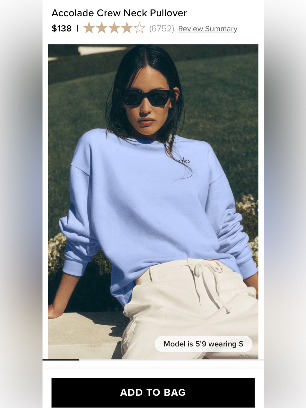 ALO Yoga Accolade Crew Neck Pullover